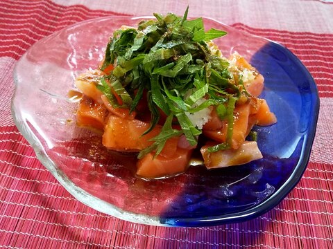 エンペラーサーモンの大葉と大根おろしのわさび醤油